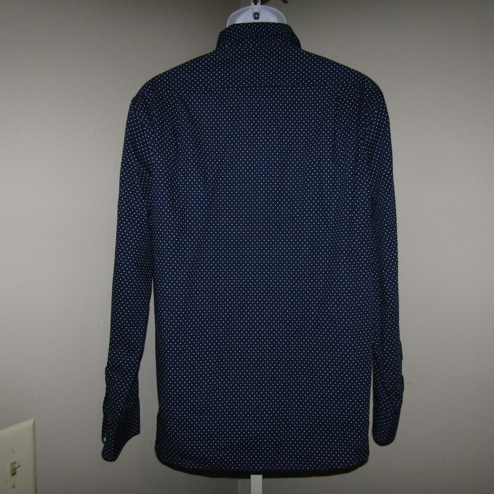 Tommy Hilfiger White Blue Dot Shirt Sz 16 1/2 - Picture 2 of 7